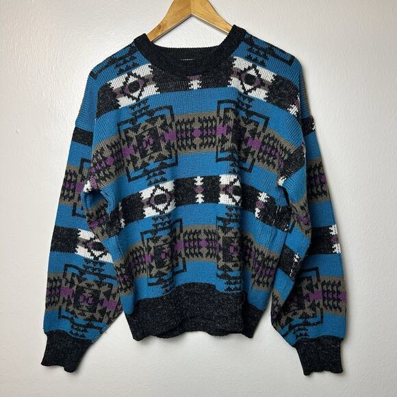 Vintage St John’s Bay Women’s Southwestern Knit Sweater Size M Retro Aztec Boho - Picture 1 of 8